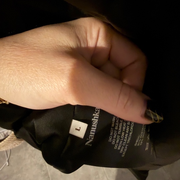 Nanushka Maxon Black Slip Satin Blouse in Black Size Large - Picture 4 of 8